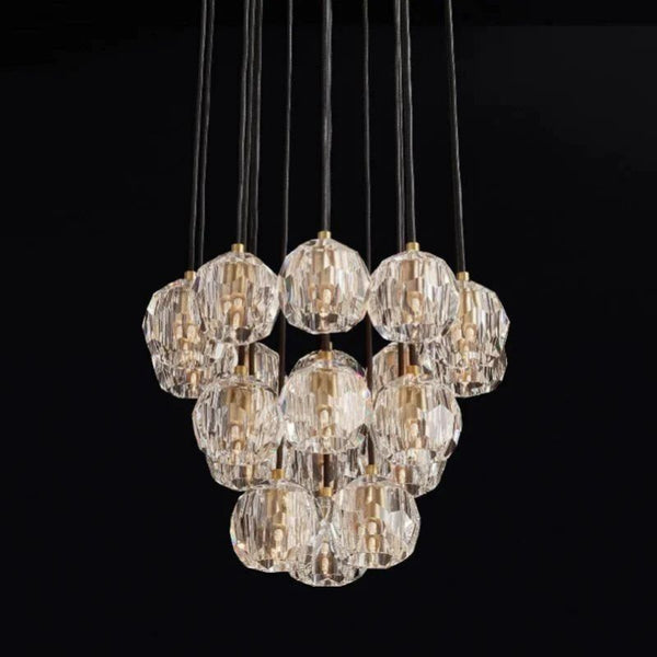 Kristina Glass Round Cluster Chandelier 19"