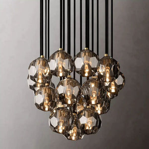 Kristina Glass Round Cluster Chandelier 19"