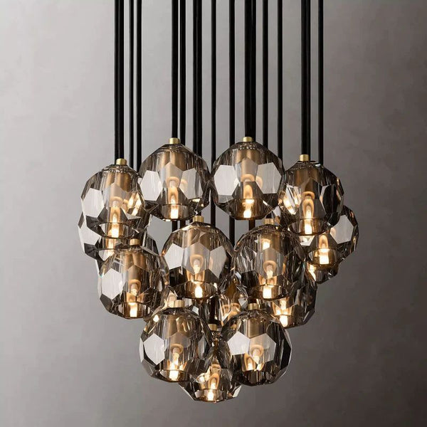 Kristina Glass Round Cluster Chandelier 19"