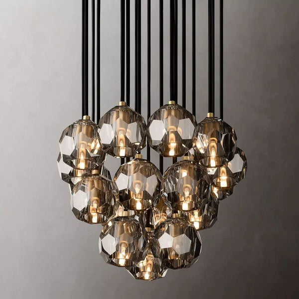 Kristina Glass Round Cluster Chandelier 19"
