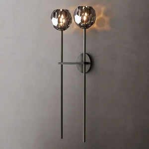 Kristina Smoke Glass Double Grand Bedroom Wall Sconce
