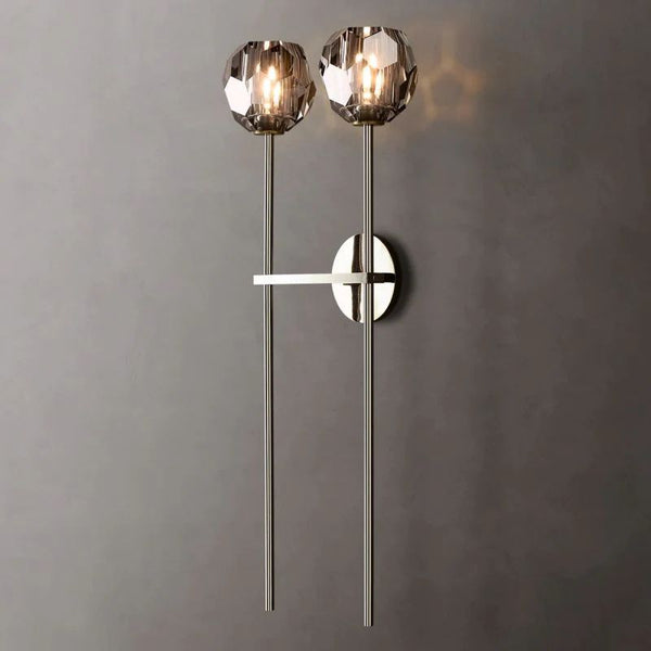 Kristina Smoke Glass Double Grand Bedroom Wall Sconce