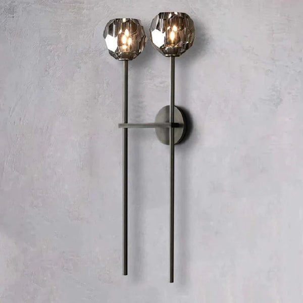 Kristina Smoke Glass Double Grand Bedroom Wall Sconce