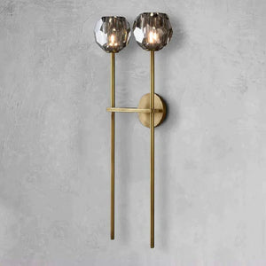 Kristina Smoke Glass Double Grand Bedroom Wall Sconce