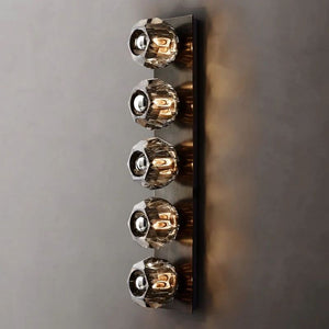 Kristina Smoke Glass Linear Grand Bathroom Wall Sconce