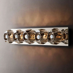 Kristina Smoke Glass Linear Grand Bathroom Wall Sconce