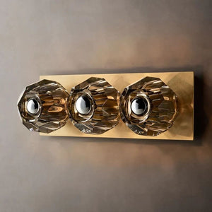 Kristina Smoke Glass Linear Short Bathroom Wall Sconce