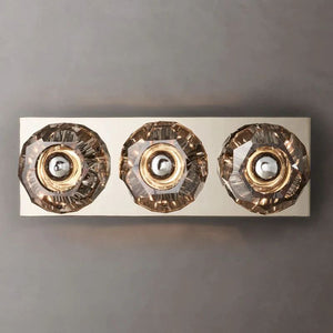 Kristina Smoke Glass Linear Short Bathroom Wall Sconce