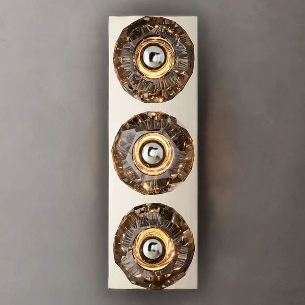 Kristina Smoke Glass Linear Short Bathroom Wall Sconce