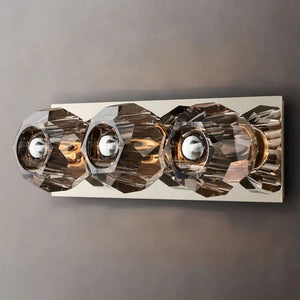 Kristina Smoke Glass Linear Short Bathroom Wall Sconce