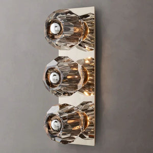 Kristina Smoke Glass Linear Short Bathroom Wall Sconce