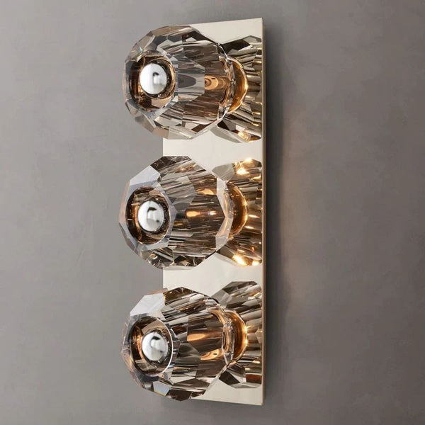 Kristina Smoke Glass Linear Short Bathroom Wall Sconce