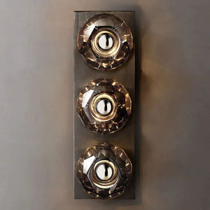 Kristina Smoke Glass Linear Short Bathroom Wall Sconce