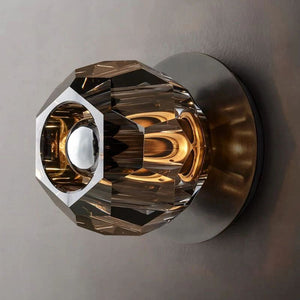 Kristina Smoke Glass Petite Bathroom Wall Sconce