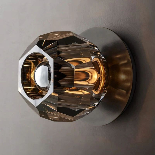 Kristina Smoke Glass Petite Bathroom Wall Sconce