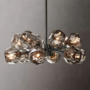 Kristina Smoke Glass Round  Dining Room Chandelier 24"