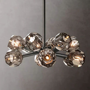 Kristina Smoke Glass Round  Dining Room Chandelier 24"