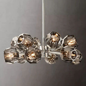 Kristina Smoke Glass Round  Dining Room Chandelier 24"