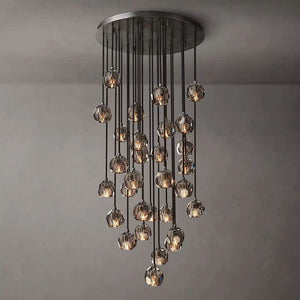 Kristina Smoke Glass Round Cluster Chandelier 30"