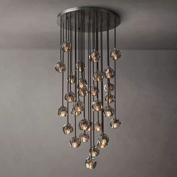 Kristina Smoke Glass Round Cluster Chandelier 30"