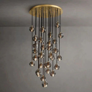 Kristina Smoke Glass Round Cluster Chandelier 30"