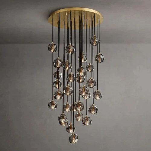 Kristina Smoke Glass Round Cluster Chandelier 30"
