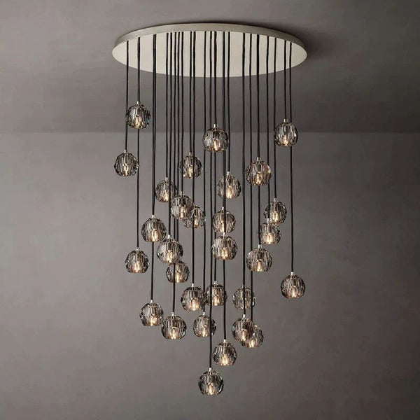 Kristina Smoke Glass Round Cluster Chandelier 40"