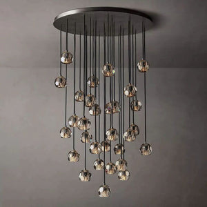 Kristina Smoke Glass Round Cluster Chandelier 40"