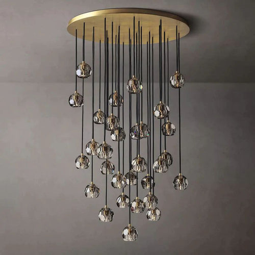 Kristina Smoke Glass Round Cluster Chandelier 40"