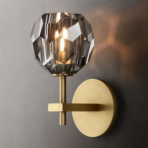 Kristina Smoke Glass Short Wall Sconce