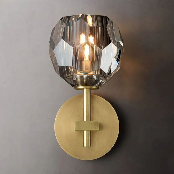 Kristina Smoke Glass Short Wall Sconce