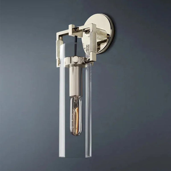 Mechanic Glass Cylinder Bedroom Wall Sconce 9''