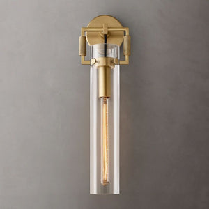Mechanic Glass Cylinder Bedroom Wall Sconce 16''