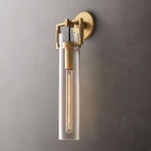 Mechanic Glass Cylinder Bedroom Wall Sconce 16''