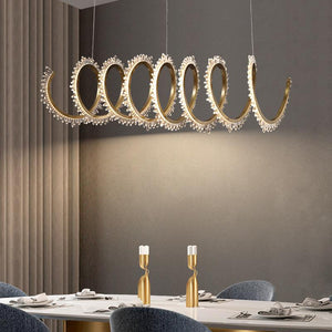 Besy Modern Spiral Crystal Chandelier for Dining Room