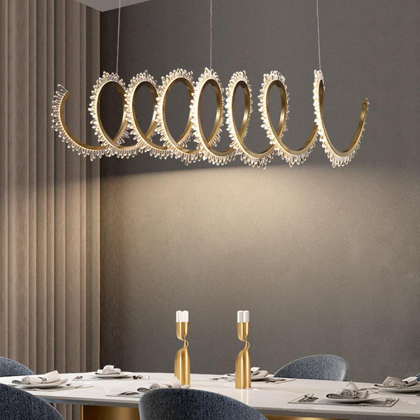 Besy Modern Spiral Crystal Chandelier for Dining Room