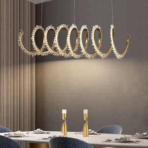 Besy Modern Spiral Crystal Chandelier for Dining Room