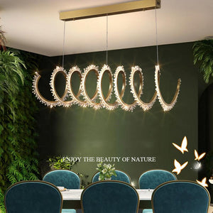 Besy Modern Spiral Crystal Chandelier for Dining Room