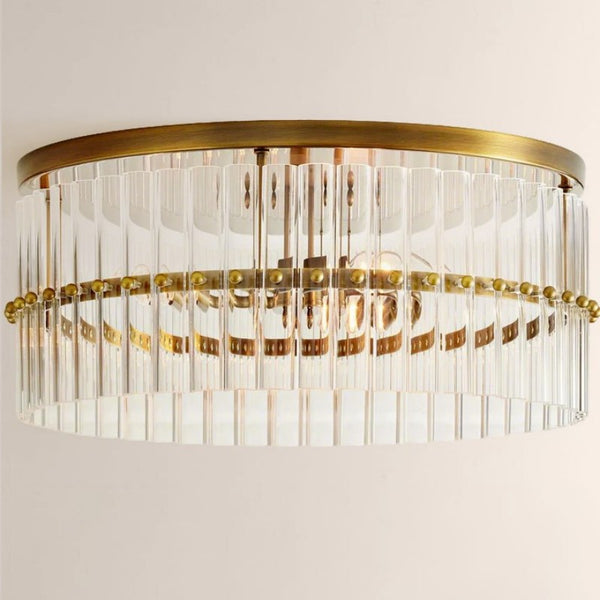 Mallory Crystal Round Flush Mount