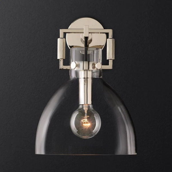Mechanic Glass Cloche Bedroom Sconce 10''