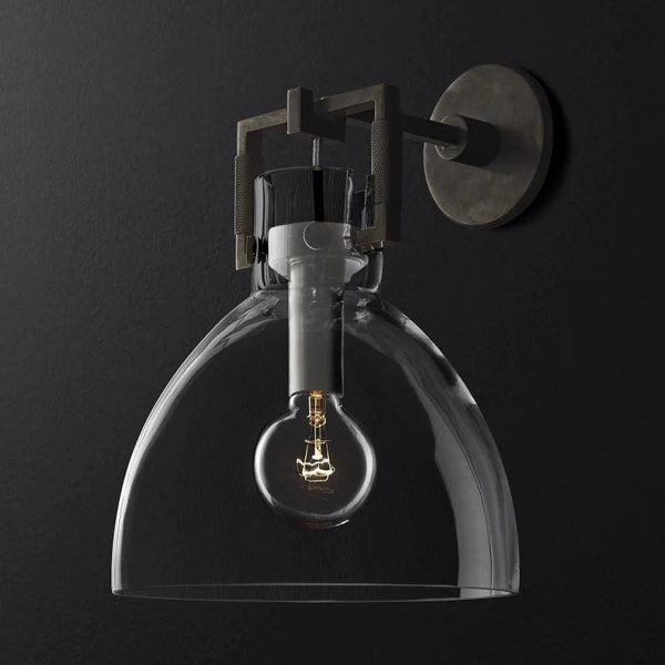 Mechanic Glass Cloche Bedroom Sconce 10''