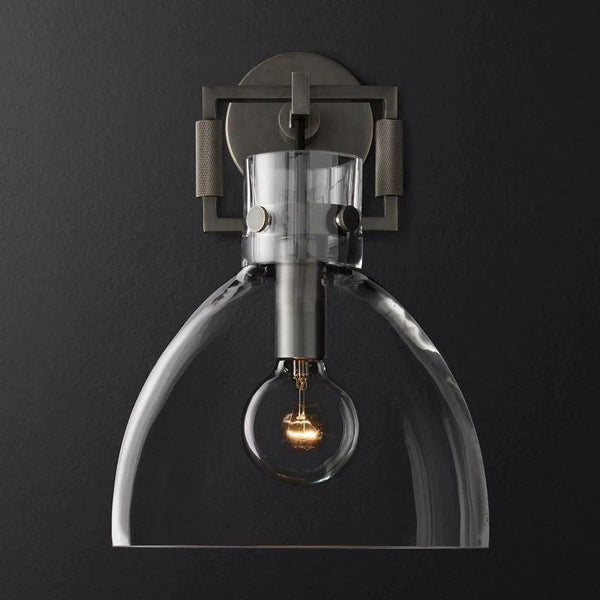 Mechanic Glass Cloche Bedroom Sconce 10''
