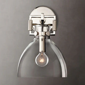 Mechanic Glass Bedroom Cloche Sconce 8''