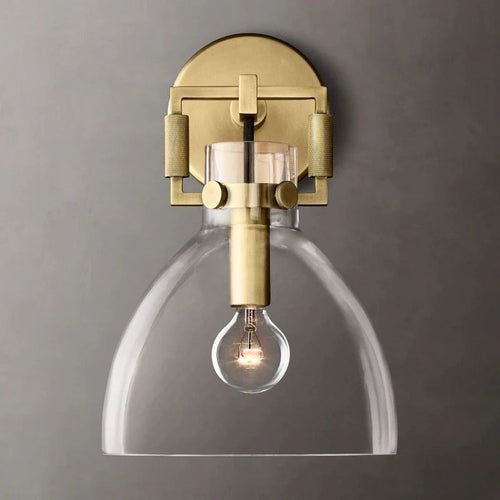 Mechanic Glass Bedroom Cloche Sconce 8''
