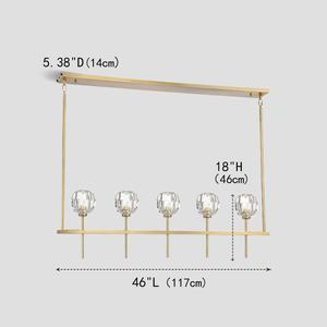 Kristina Clear Glass Linear Dining Room Chandelier