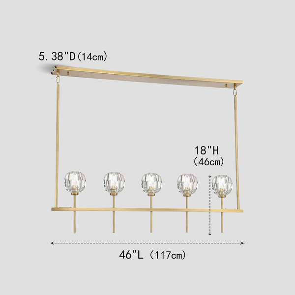 Kristina Clear Glass Linear Dining Room Chandelier