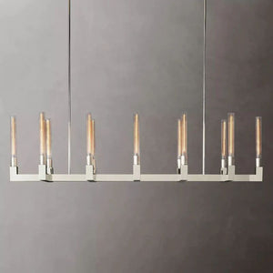 Cannele Glass Linear Dining Room Chandelier 67"