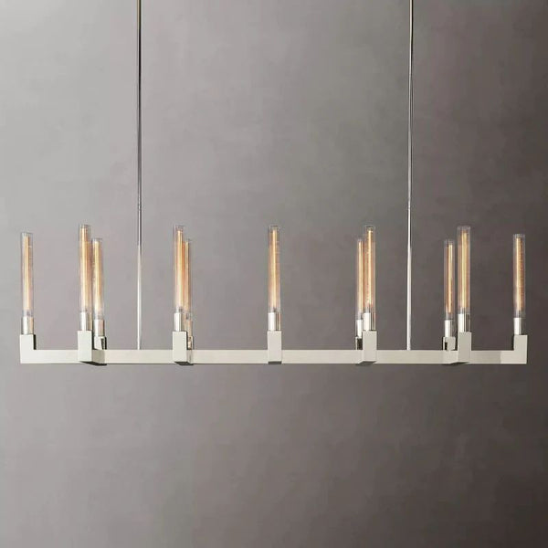 Cannele Glass Linear Dining Room Chandelier 67"