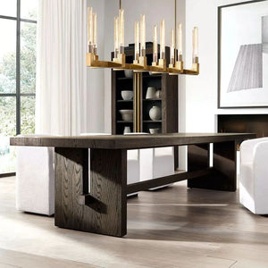 Cannele Glass Linear Dining Room Chandelier 67"