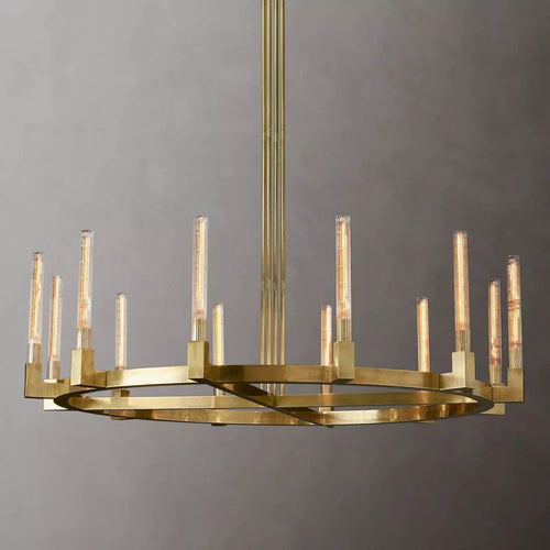 Cannele Glass Round Chandelier 60"